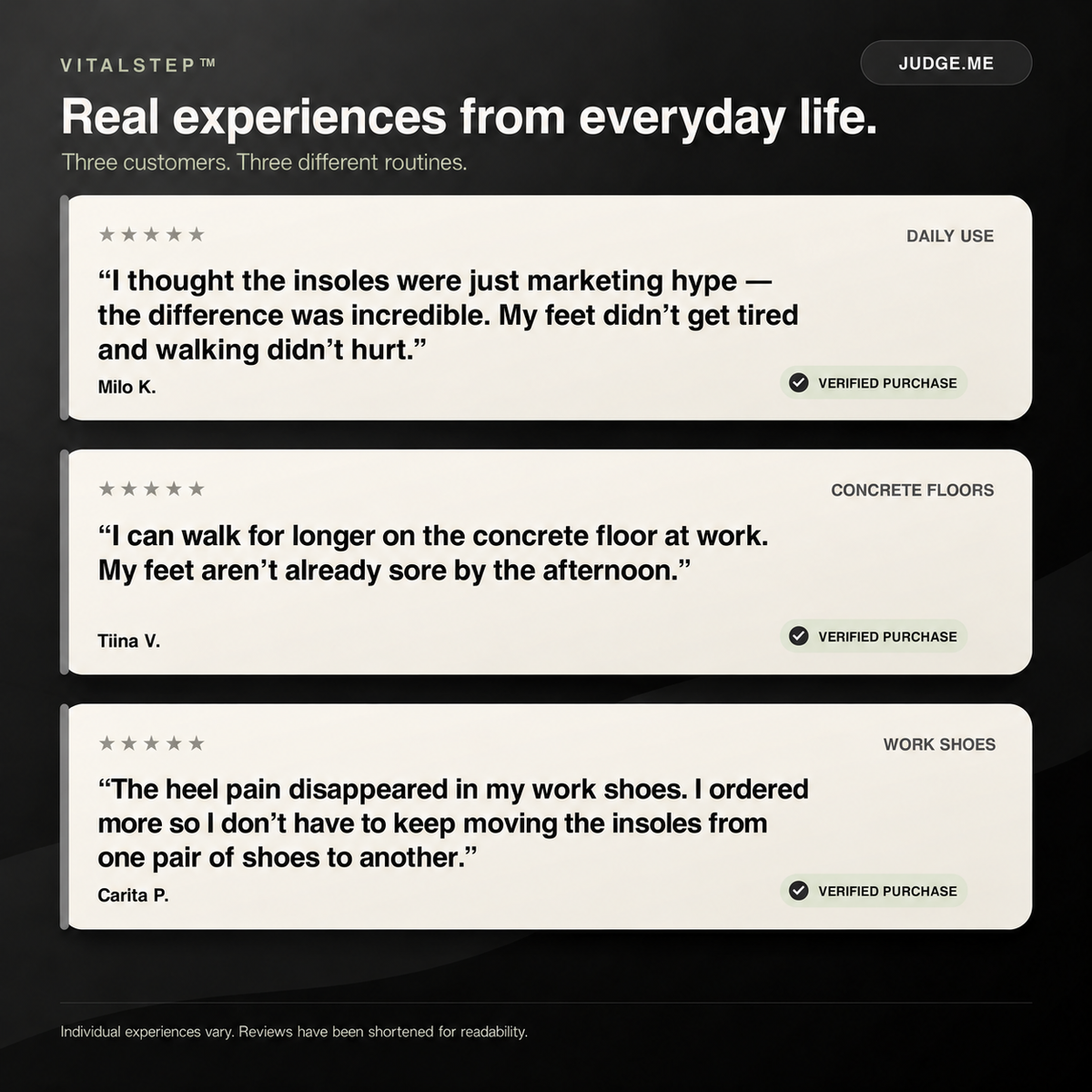 VitalStep — Customer experiences